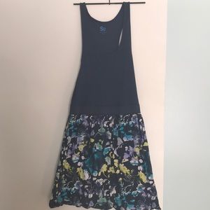 T-Shirt top dress with flowered bottom